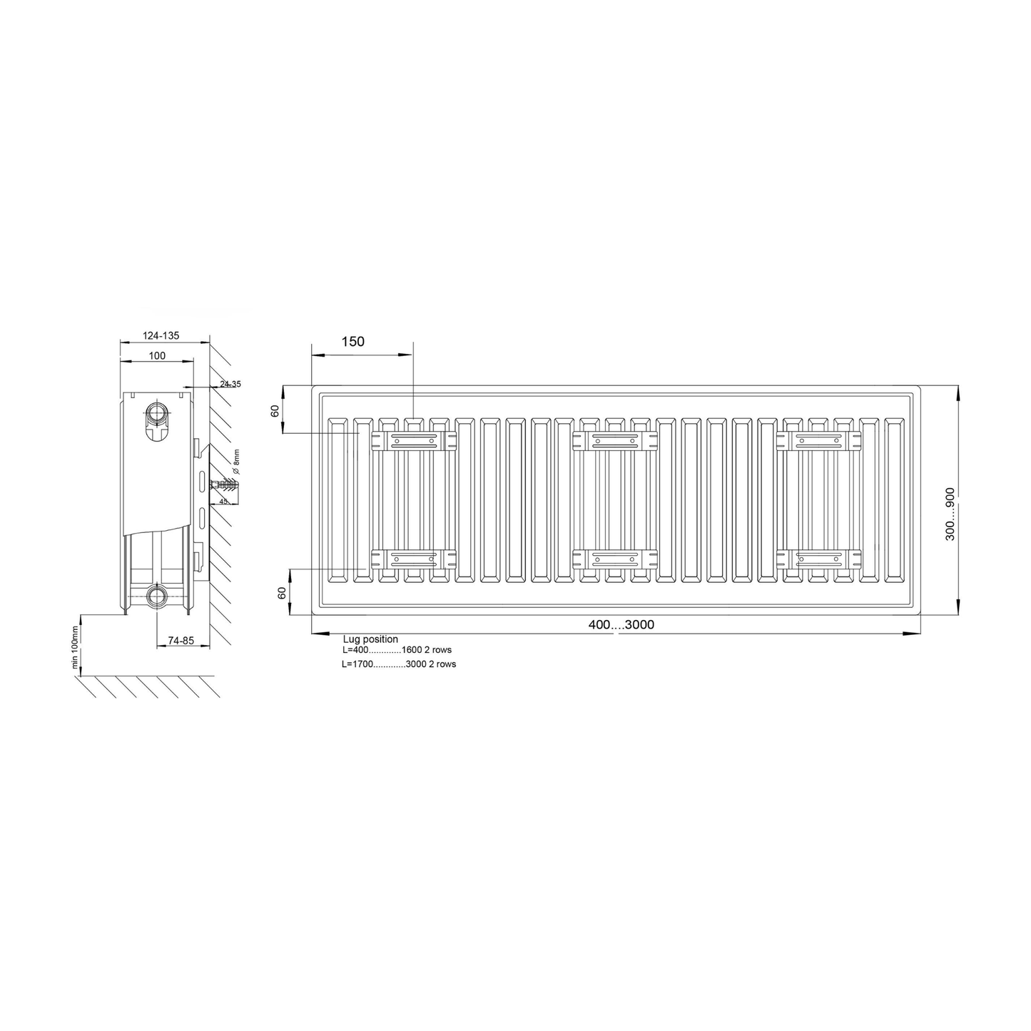 Revive2 Compact Radiator - Double Panel K2 - 600mm x 700mm