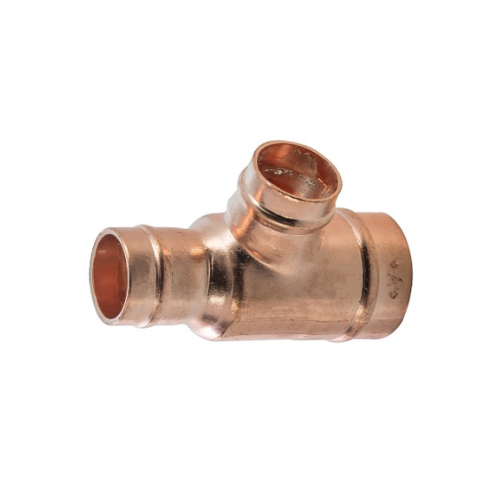 Solder Ring - Branch & One End Reducing Tee - 28mm x 22mm x 15mm