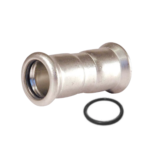 M-Press Fittings - Stainless Steel 304 Water - M-Profile - Press Fit - Straight Coupling - 108mm