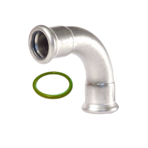 M-Press Fittings - Stainless Steel 304 FKM for Solar, High Temp, Compressed Air & Industrial Heating - M-Profile - Press Fit - Equal Elbow - 67mm