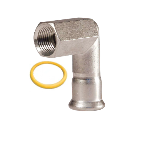 M-Press Fittings - Stainless Steel 316 Gas - M-Profile - Press Fit - Female Iron Elbow - 22mm x 3/4"