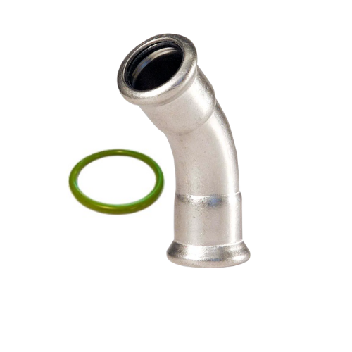 M-Press Fittings - Stainless Steel 316 FKM for Solar, High Temp, Compressed Air & Industrial Heating - M-Profile - Press Fit - Obtuse Bend - 54mm