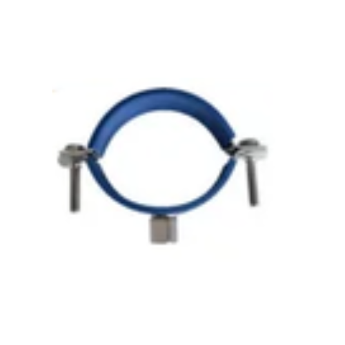M-Press Fittings - Stainless Steel 316 - Rubber Lined Pipe Clip - M10 - Blue - 108mm / DN100