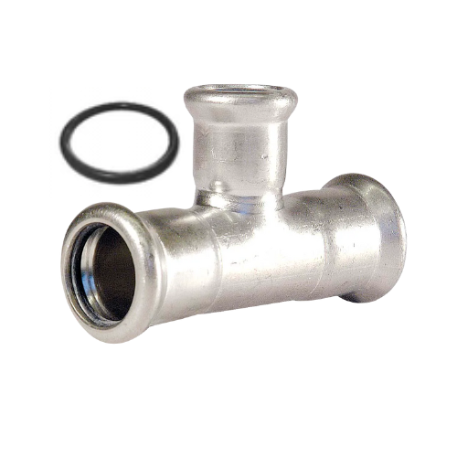 M-Press Fittings - Stainless Steel 304 Water - M-Profile - Press Fit - Branch Reducing Tee - 89mm x 89mm x 35mm