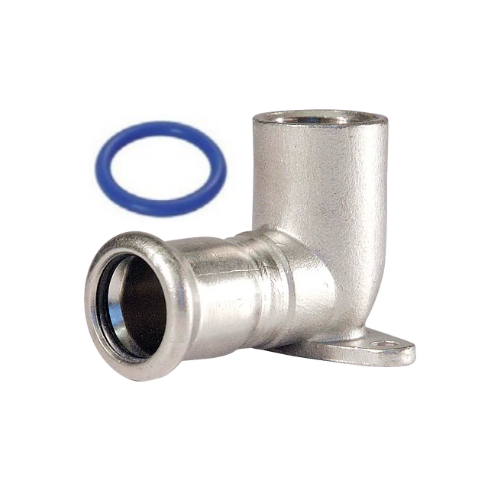 M-Press Fittings - Stainless Steel 316 Steam - M-Profile - Press Fit - Wallplate Elbow - 15mm x 1/2"