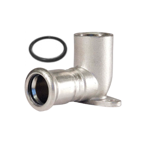 M-Press Fittings - Stainless Steel 316 Water - M-Profile - Press Fit - Wallplate Elbow - 15mm x 1/2"