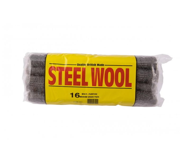 Steel Wool Pads - Medium Grade (16 Pad Pack) - MW17/MX24