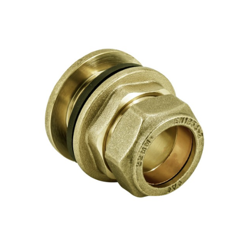 Brass Compression - Flanged Tank Connector - 28mm