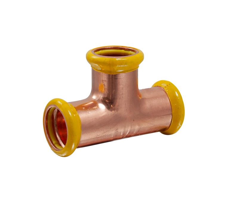 Pegasus PressFit Branch Reducing Tee - M-Profile - Gas - 35mm x 35mm x 28mm (Pack of 2)