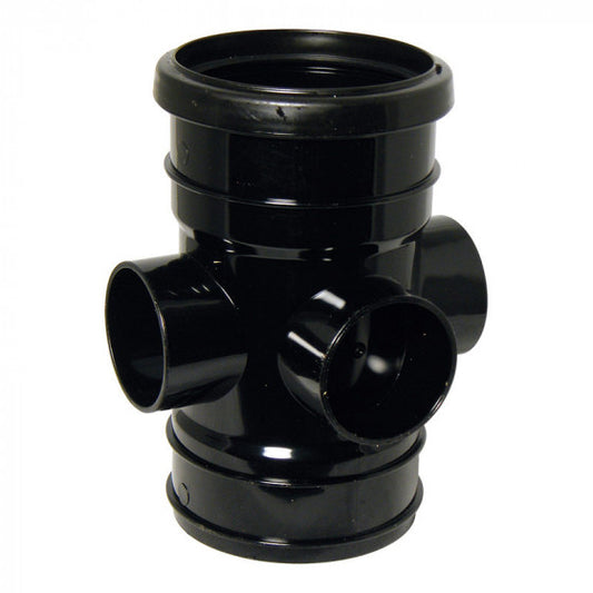 FloPlast 110mm Ring Seal Soil - Boss Pipe Socket/Solvent Weld - Black - SP582B