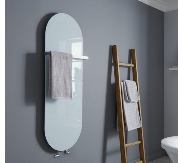 Vetro Glass Vertical Radiator - Soap - 1380mm x 500mm - Mirror