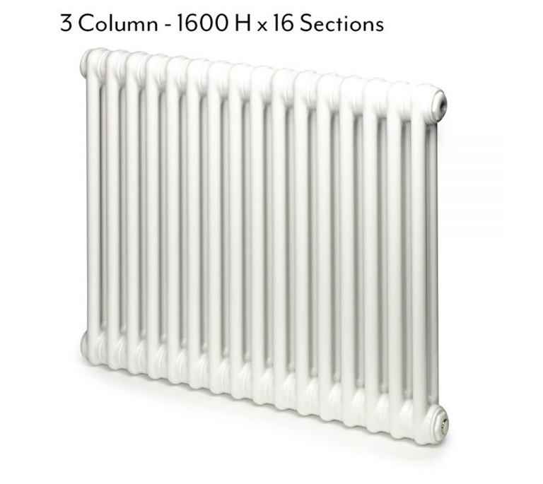 Windsor Horizontal 3 Column Radiator - 600mm x 582mm - White